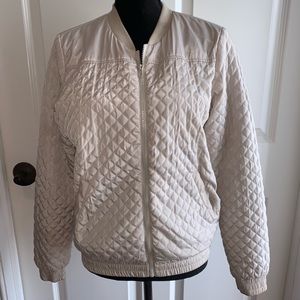 Jacqueline de Yong Beige Bomber Jacket Sz Medium